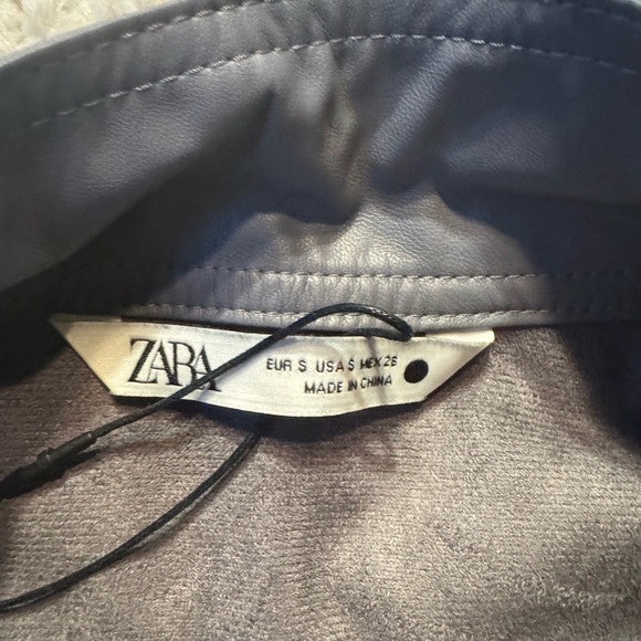 Zara Charcoal Leather Jacket - Picture 1 of 3